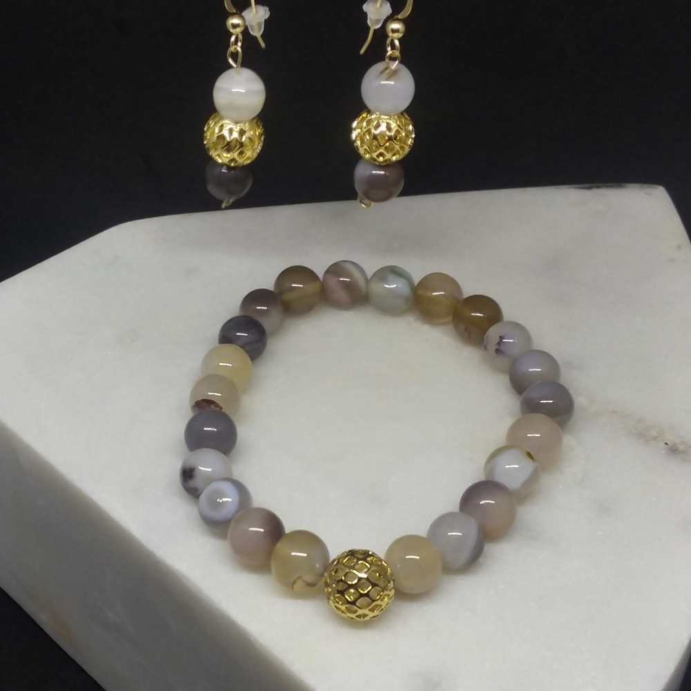 Botswana Agate jewelry set
